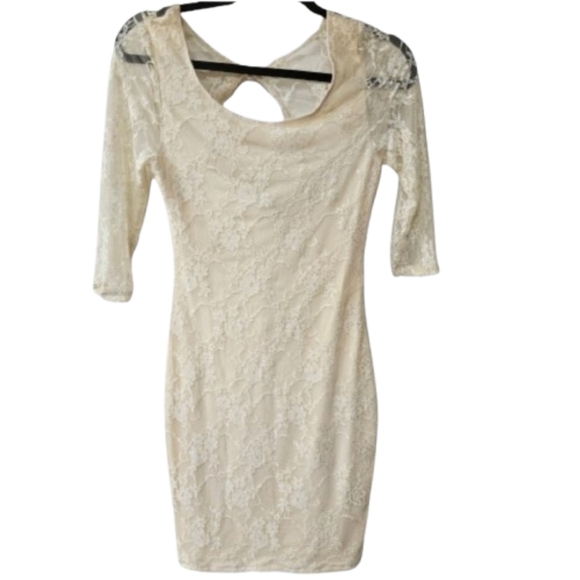 ASOS Dresses & Skirts - ASOS NWT women's size 4 mini bodycon off white lace overlay dress